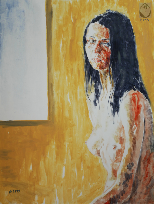 oil on paper - olio su carta di Piro